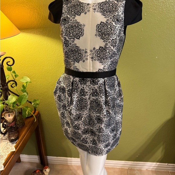 Tibi Black and White Floral Mini Dress - Picture 10 of 11